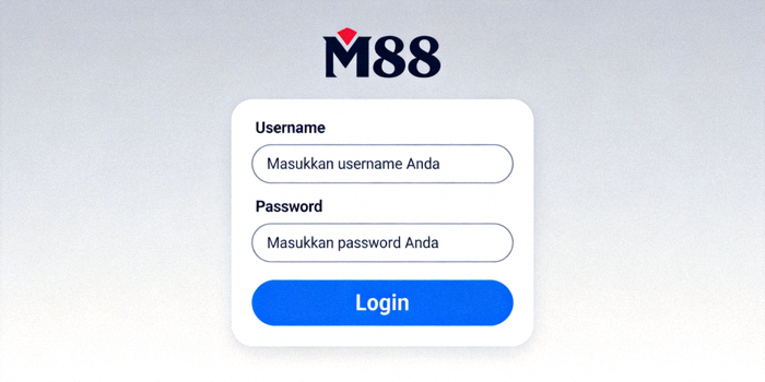 Contoh screenshot halaman login M88 yang menunjukkan lokasi tombol login dan formulir input username password
